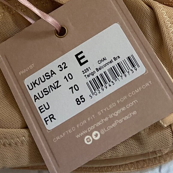 **Panache** Tango Balcony Bra Non-Padded,  Embroider 32E NWT - Picture 5 of 6